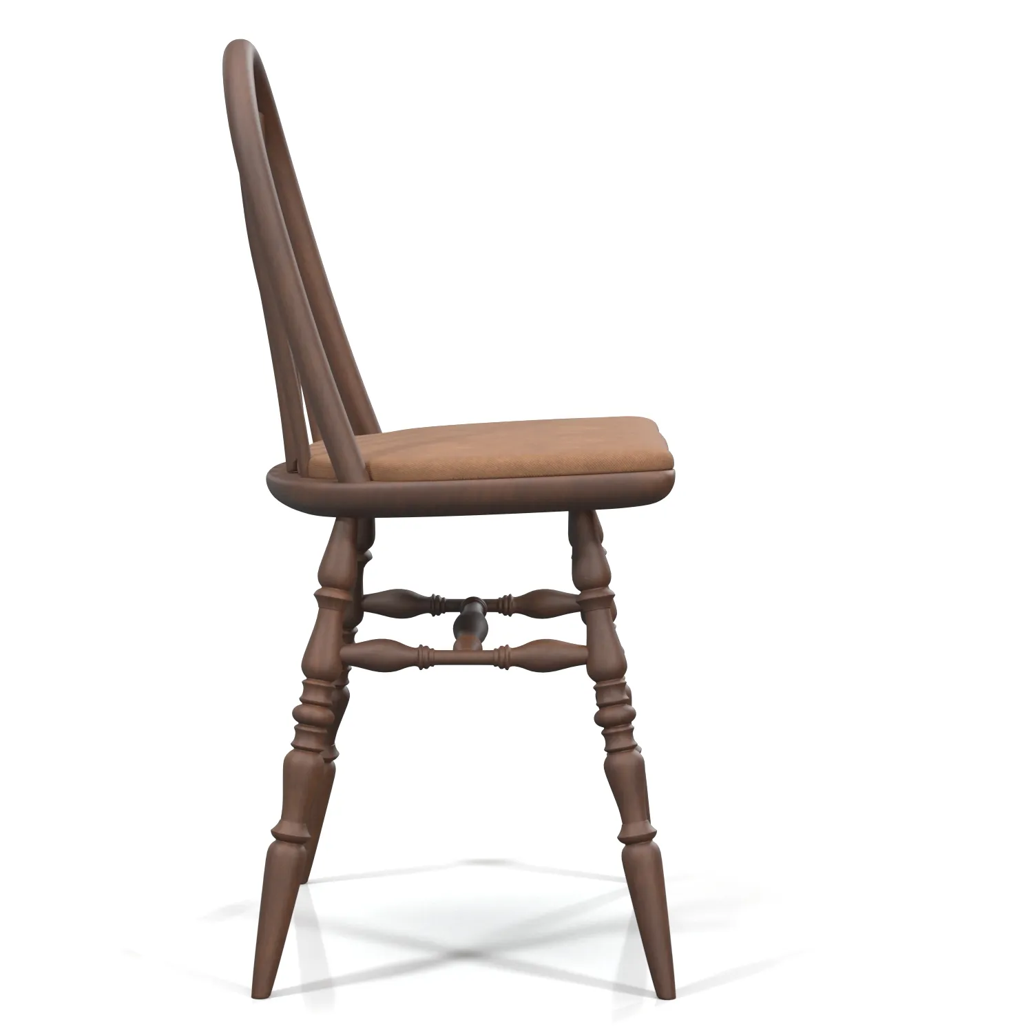 Oak Windsor Chair Solid Wood Dining Chair PBR 3D Model_03